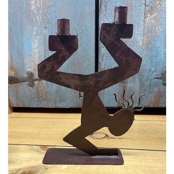 Vintage? Metal Candle Stick Holder. Dancing Man break dancing. upside down. - Picture 1 of 7